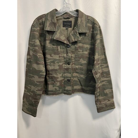 Sanctuary | Crop Military Camo Jacket Utility Grunge Button Up - Size Small - Picture 1 of 5